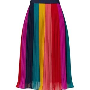 J.Crew Rainbow Sunburst Pleated Skirt Size 0